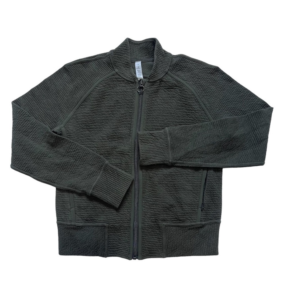 Lululemon Olive Green On Repeat Bomber Jacket US 4